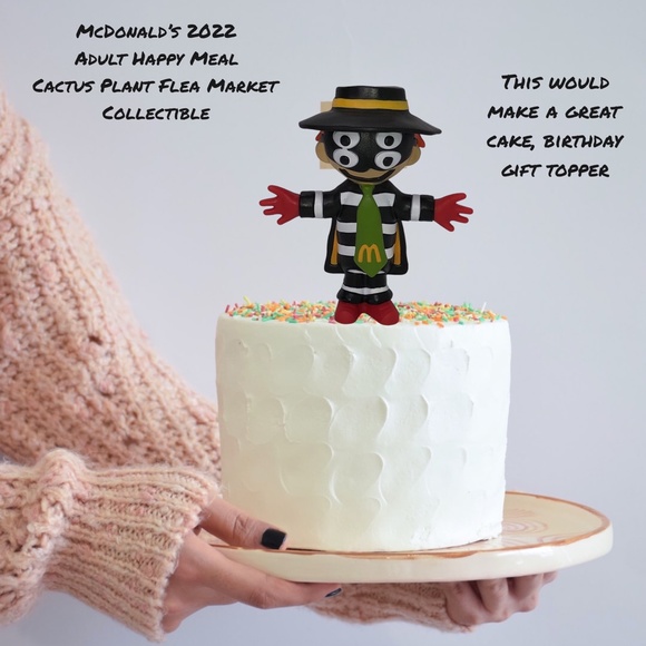 McDonald’s 2022 Adult Happy Meal Hamburglar Toy Cactus Plant-Cake Topper - Picture 13 of 13